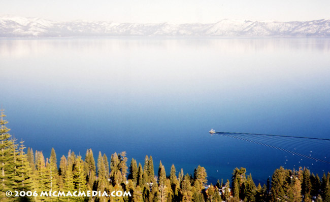 Nugget #43 B Tahoe Calm with boat from Homewood