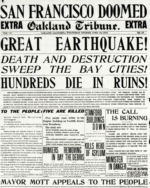 Nugget #66 B 1906 S.F. quake headline pg 1sized Nugget #66 B 1906 S.F. quake headline pg 1sized